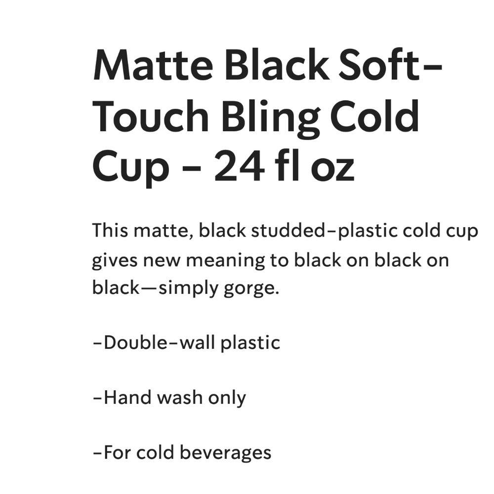 *Last One* Matte Black Soft-Touch Bling Cold Cup - Picture 8 of 8